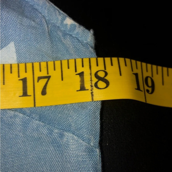 Sim&Sam Shirt  Dress S Chambray Blue White Stars Button Front Cowgirl - Picture 4 of 10